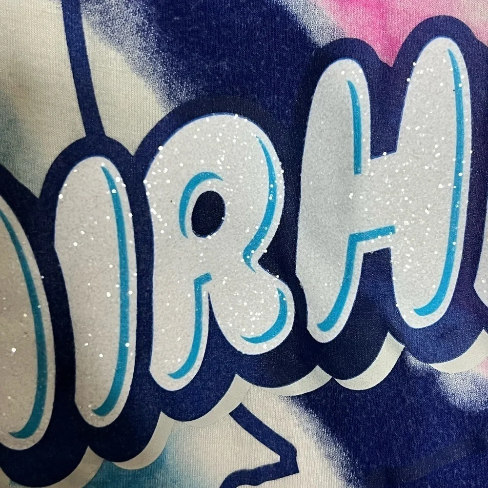 Air Heads x Justice Tie Dye Oversized Rainbow tee - Size Large (12/14)